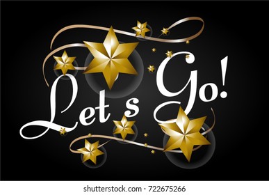 let's go, beautiful greeting card poster