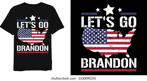 Let's Go Brandon American grunge flag T-shirt design With President Day t-shirt Design