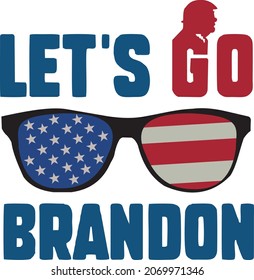 Vamos Brandon Bandera estadounidense Conservadora Anti Liberal Logo Anti Biden Diseño Vector