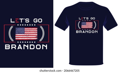 Let's go Brandon usa grunge flag tshirt design