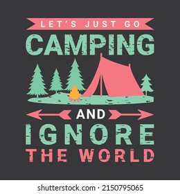 LET'S GO CAMPING Graphic Travel T-Shirt Design