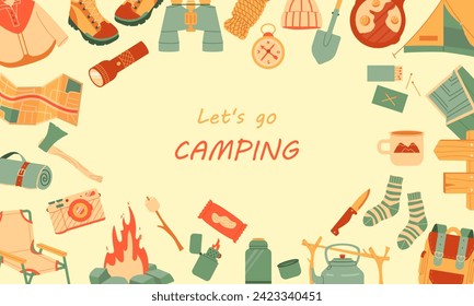 Let's go camping. Vector background. Vector illustration