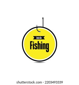 Let's go fishing text vector graphics