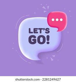 Let's go. Flat, purple, let's go banner. Vector illustration.