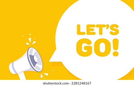 Let's go. Flat, yellow, let's go banner. Vector illustration.