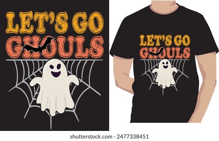  Let's go ghouls Halloween ghost t-shirt design