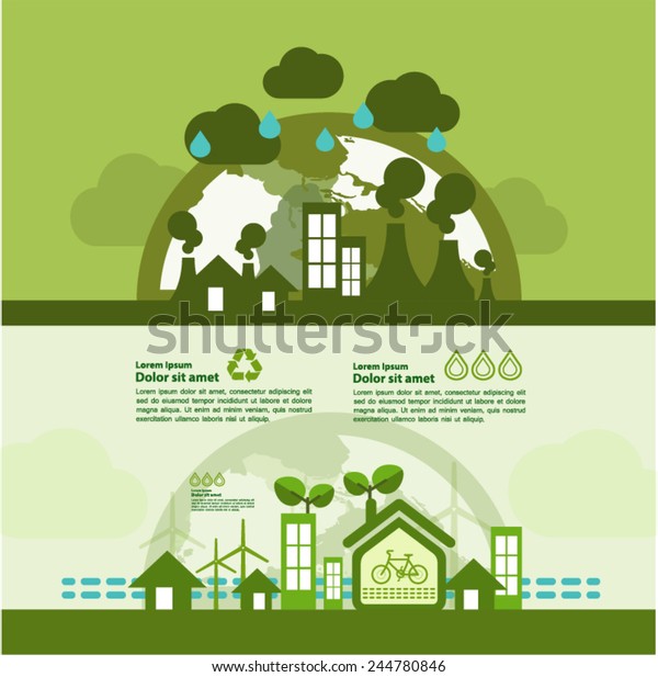 Lets Go Green Together Save World Image Vectorielle De Stock Libre De Droits