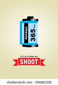 let's go holiday camera film roll poster