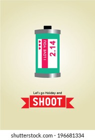 let's go holiday camera film roll poster