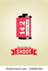 let's go holiday camera film roll poster