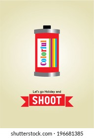 let's go holiday camera film roll poster