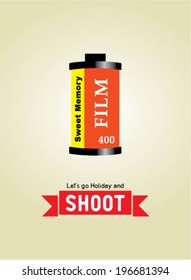 let's go holiday camera film roll poster