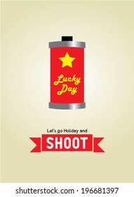 let's go holiday camera film roll poster