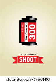 let's go holiday camera film roll poster