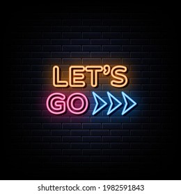 Let's go neon sign, neon symbol