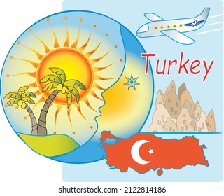 Let's go on holiday to Turkey! Vector illustration
