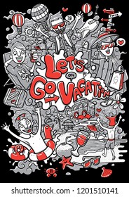 lets go on holidays vacation illustration