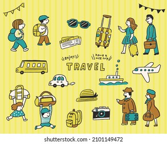 Let's go on a trip together! A lot of vehicles and travel items set