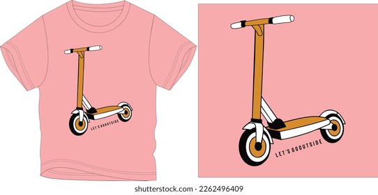 lets go outside scooty Graphic design vector