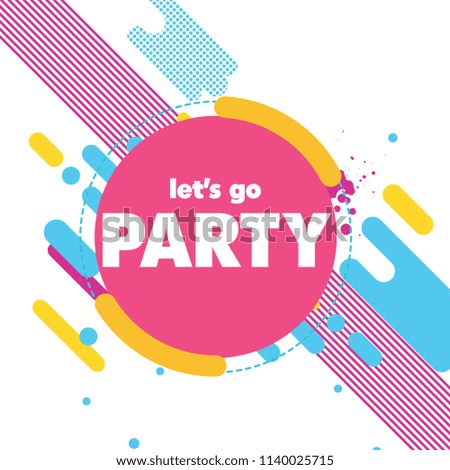 Lets Go Party Pink Circle Background Vector Image
