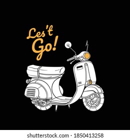 Let's Go Ride Scooter Vector