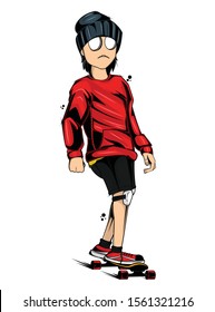 lets go ride skateboard illustration with simple color.i hope inspired you.thanks