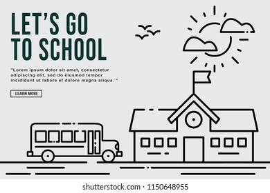 Lets go to school education illustration flat design