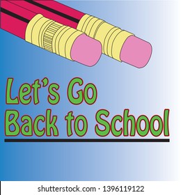 Let's Go to school illustrator desain