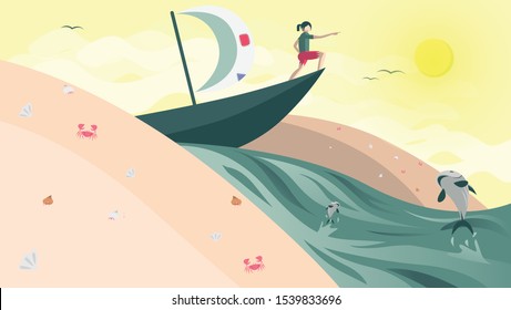Let's Go to The Sea by Using a Sailboat