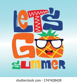 let's go summer design vector illustration