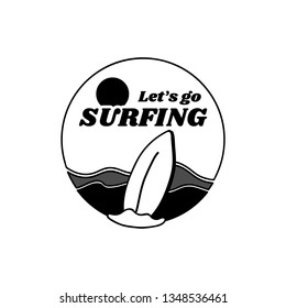 Lets go surfing summer vector