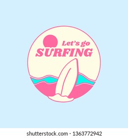 Let's go surfing summer vector