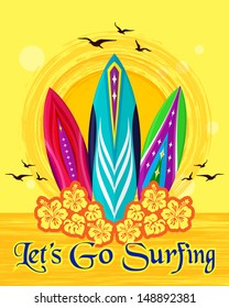lets go surfing surfing / Surfer on a beach 