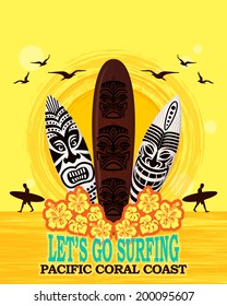 lets go surfing surfing / Surfer on a beach 