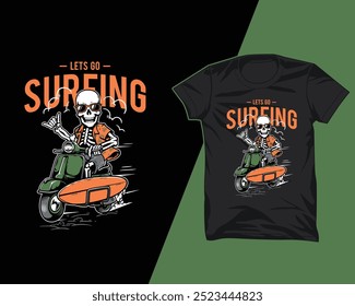 Lets Go Surfing t shirt design