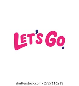 Vamos para a frase de texto em tipografia rosa com pontos
