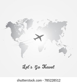 Let's Go Travel Design Concept Vector Background