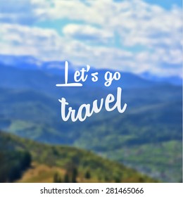 Lets go travel mountain design