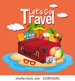 Let's go travel template illustration