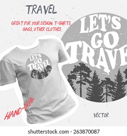 Lets go travel t-shirt design