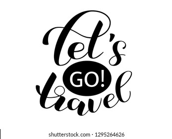 Let's go travel. Vector illustration for banner, poster or postcard.