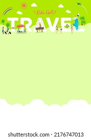 Let's go travel vector illustration ( poster size template )