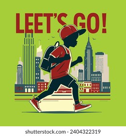 let's go typography boy run vector design M-02.eps