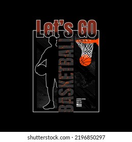 LET'S GO , typography graphic design, for t-shirt prints, vector illustration