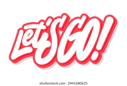 Let's Go. Vector lettering banner.