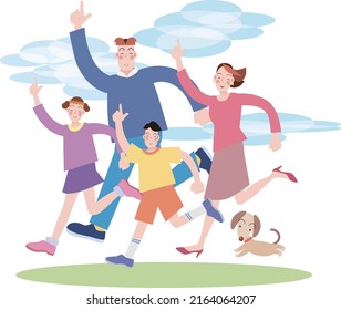 Let's go with the whole family!vector illustration

