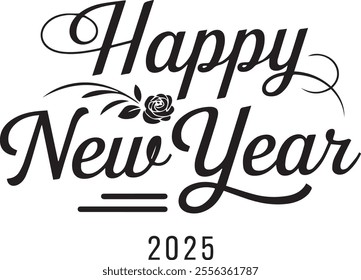 Let's greet 2025 with excitement and joy! A new year, a new beginning, and countless opportunities to realize aspirations and make wonderful memories. Cheers to the new year! vector typography.