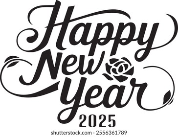 Let's greet 2025 with excitement and joy! A new year, a new beginning, and countless opportunities to realize aspirations and make wonderful memories. Cheers to the new year! vector typography.