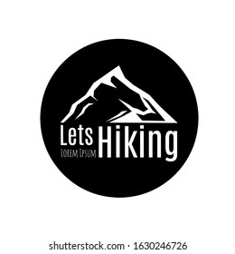 Lets hiking pin logo design