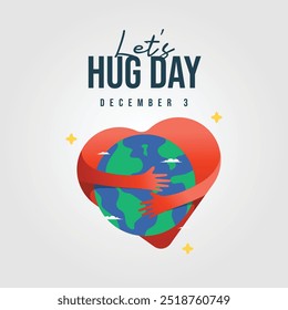 Lets Hug Day vector design template good for celebration usage. Lets Hug Day design. flat design. eps 10. 